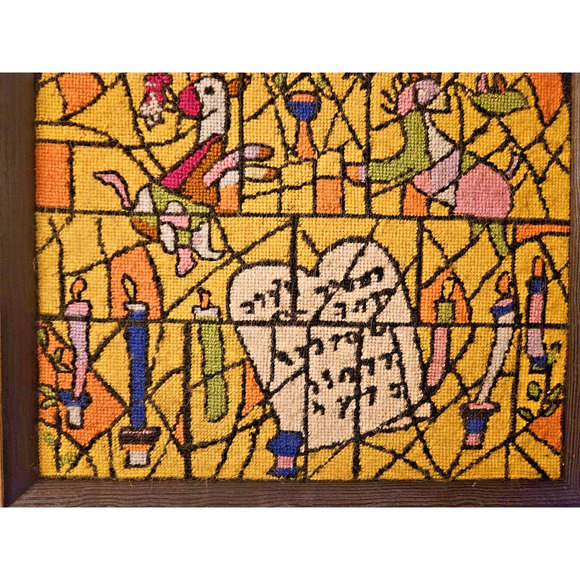 Vintage Professional Framed Needlepoint Religious Christian Christmas 0051010 - Picture 5 of 12